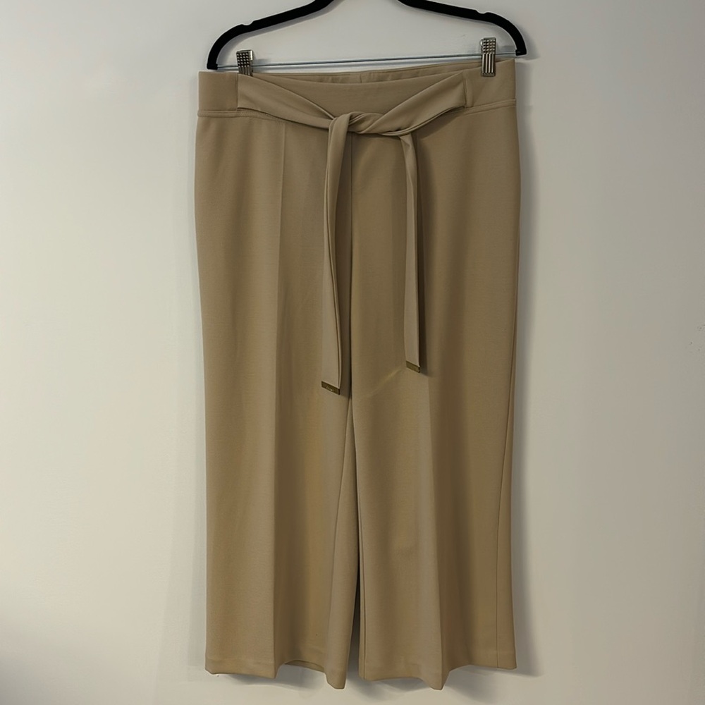 Calvin Klein cropped wide leg tan pants